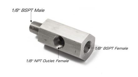 картинка Адаптер под сенсор температуры/давления масла M10х1.0 - 1/8 npt магазин  StreetTuning 